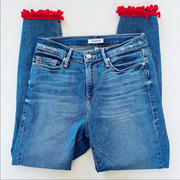 Back Rise Pom Good American | Jeans | Good American High Rise Good Legs Pom Pom Jeans ...